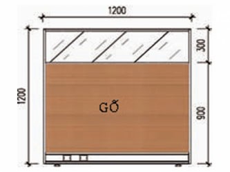 Vách ngăn gỗ kính 1 lớp - HKT